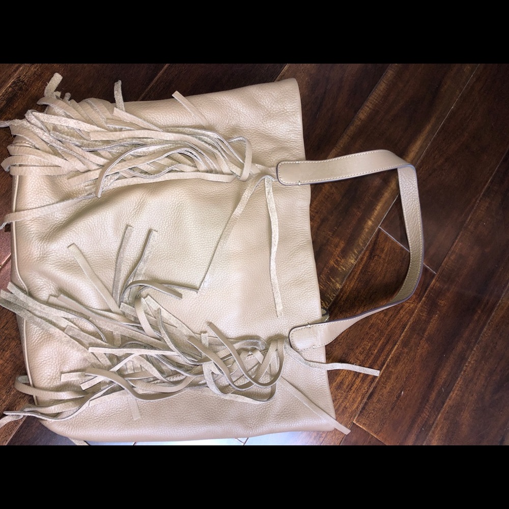 Vince Camuto Tan Fringe Tote